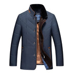 Chaqueta de invierno acolchada para hombre con cuello suave – elegante y cálida