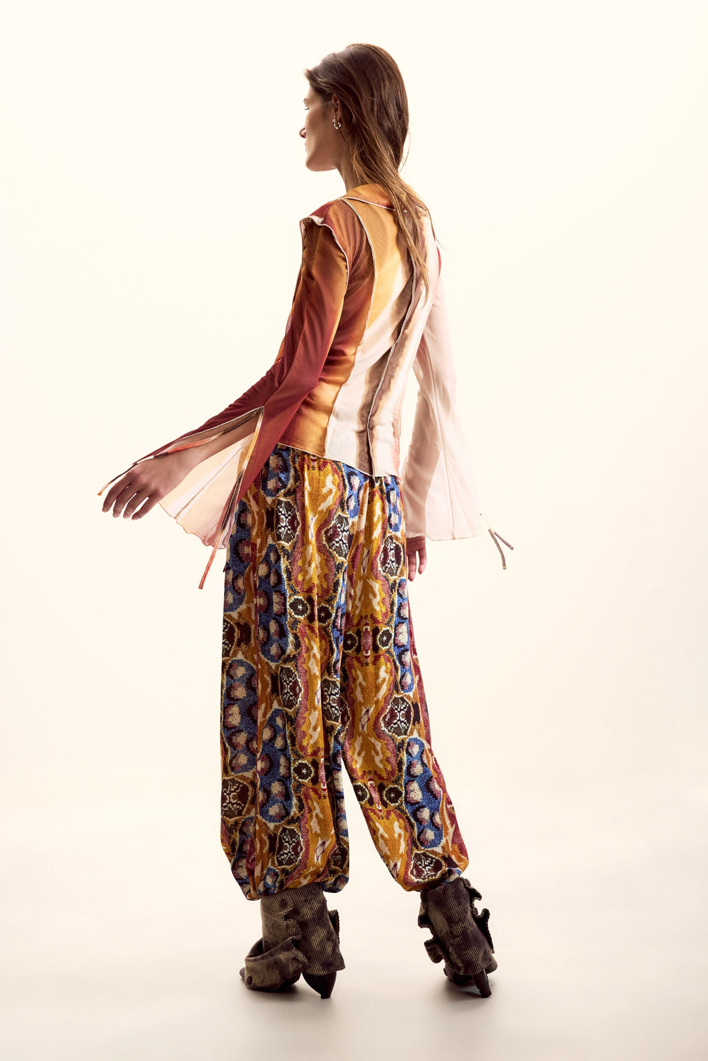 Blusa de mujer beige con estampado Paint Lacroix