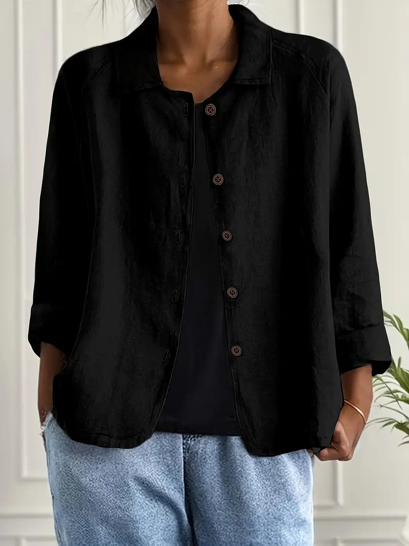 Cardigan Leggero Donna con Bottoni e Colletto Classico