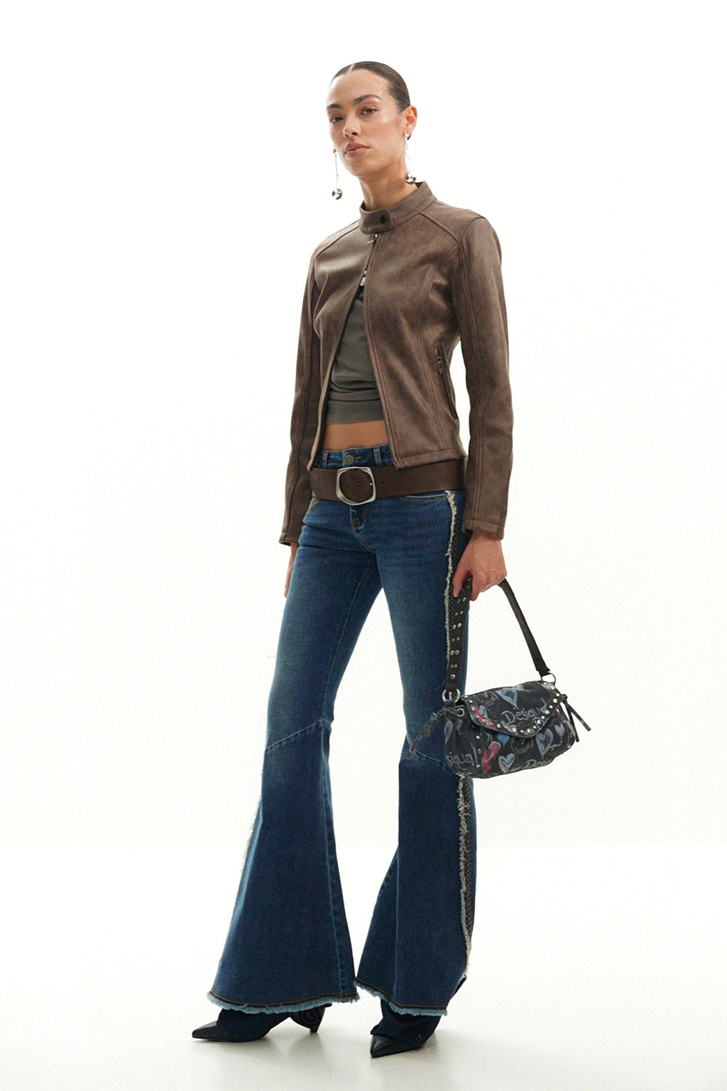 Giacca Donna Desigual Marrone con Zip