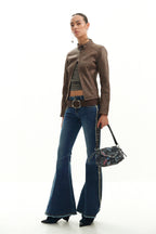 Giacca Donna Desigual Marrone con Zip