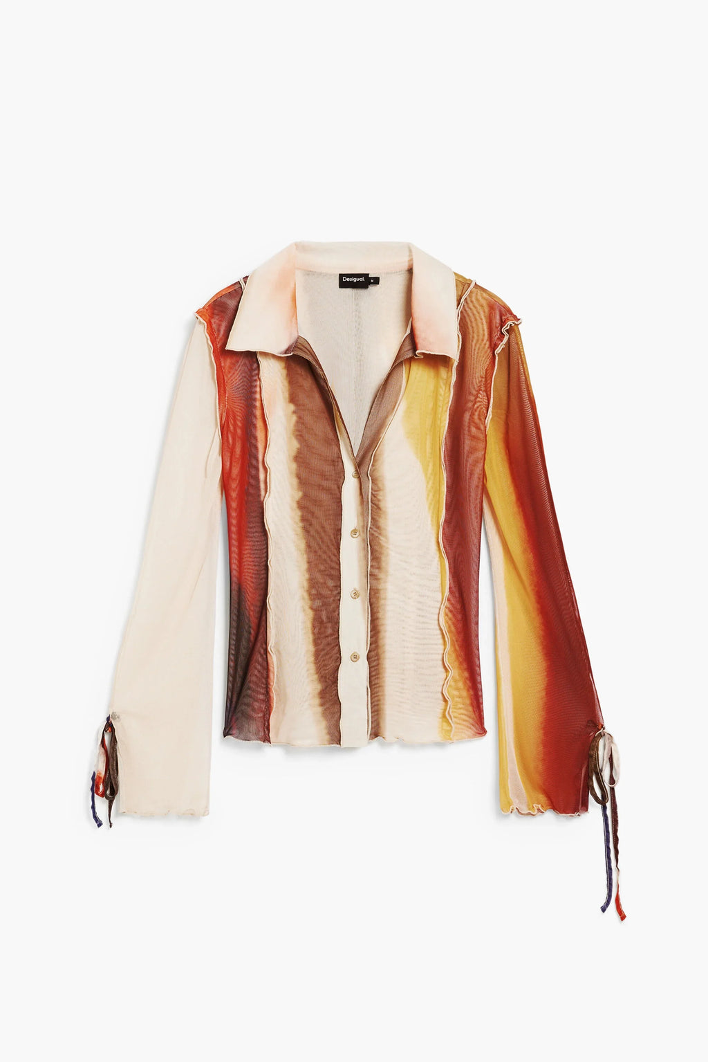 Blusa de mujer beige con estampado Paint Lacroix
