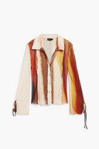 Blusa de mujer beige con estampado Paint Lacroix