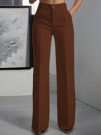 Pantalon femme habillé taille haute et jambe large