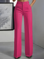 Pantalon femme habillé taille haute et jambe large