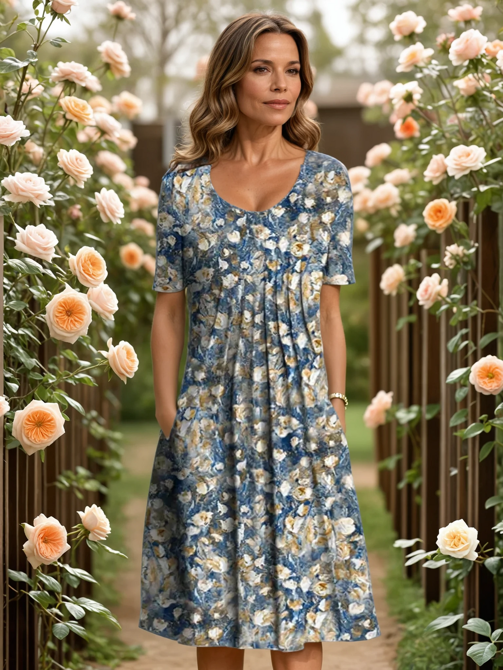 Abito Midi A-Linea Elegante e Confortevole
