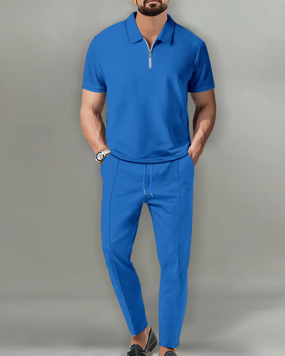 Completo Uomo 2 Pezzi con Polo Zip – Stile Moderno ed Elegante
