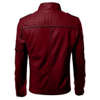 Giacca Biker Uomo in Pelle con Tasche Multiple e Zip – Stile Motociclista Urbano