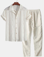Conjunto resort completo para hombre con camisa y pantalones