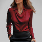 Blouse femme en satin à col cascade ANFINITE