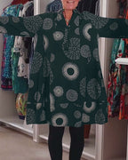 Vestito Casual Stampa Geometrica Stile Moderno