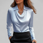 Blouse femme en satin à col cascade ANFINITE