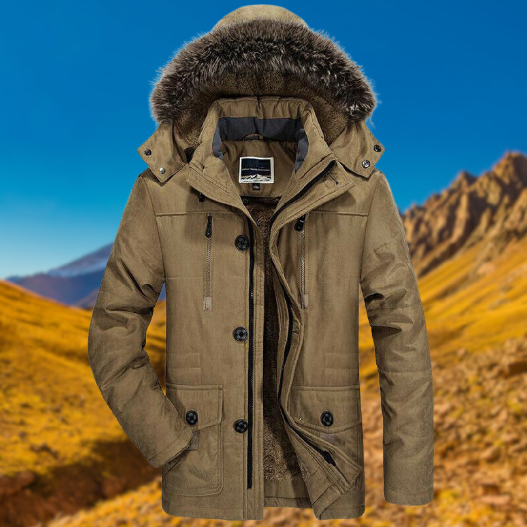 Parka d’hiver imperméable pour homme avec capuche amovible – Veste chaude avec doublure en polaire