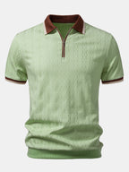 Polo Uomo in Maglia Testurizzata con Mezza Zip