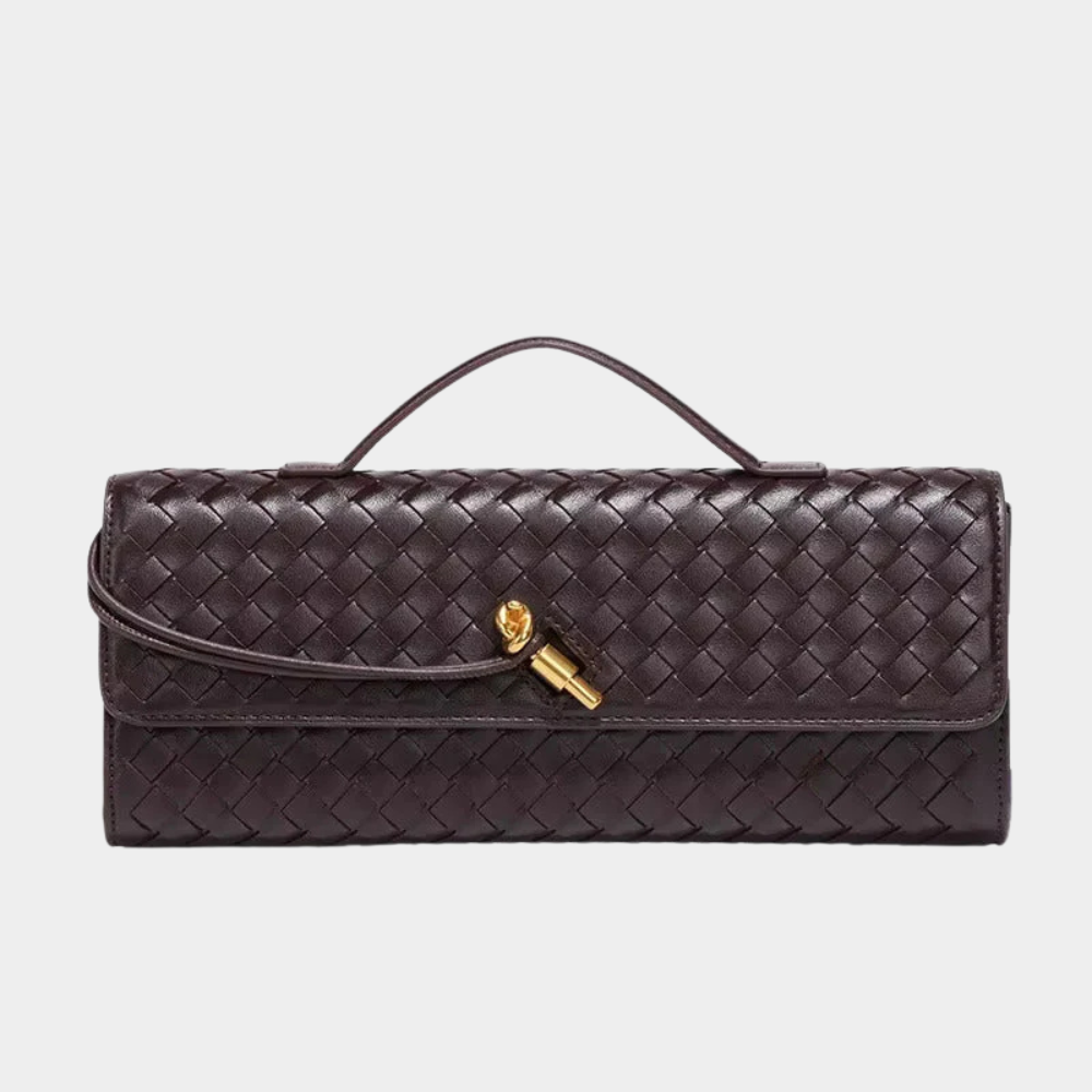 Cartera de mujer trenzada de cuero ecológico
