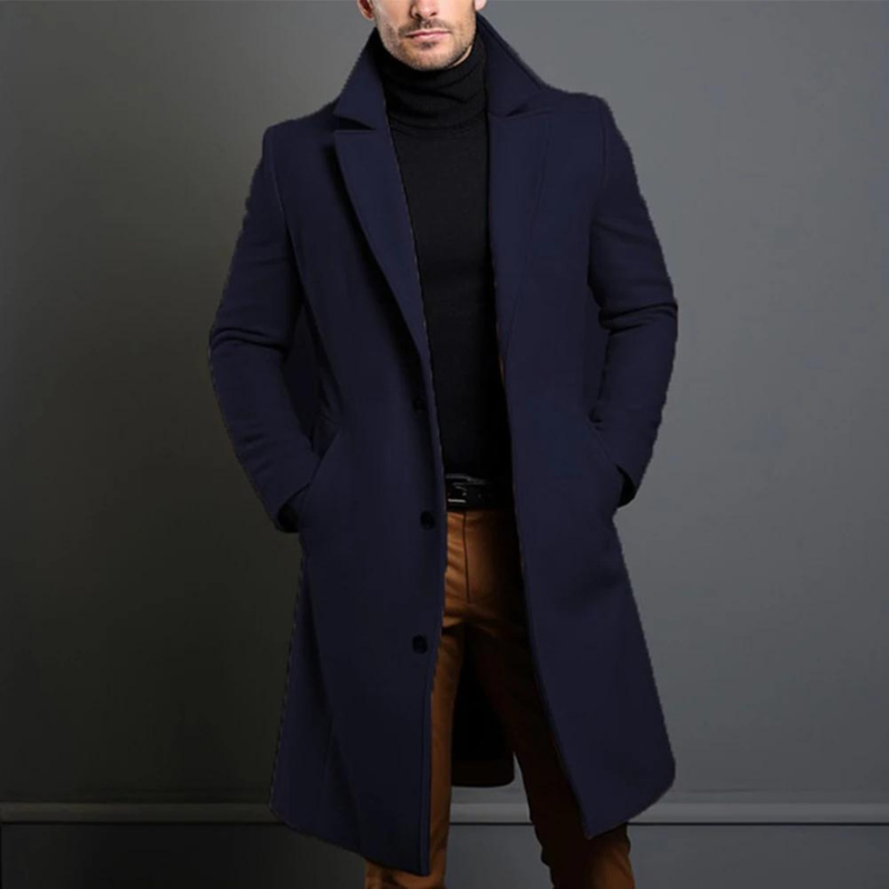 Cappotto Lungo Uomo in Lana dal Taglio Sartoriale