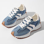 Zapatillas deportivas retro para mujer de ante con suela de plataforma