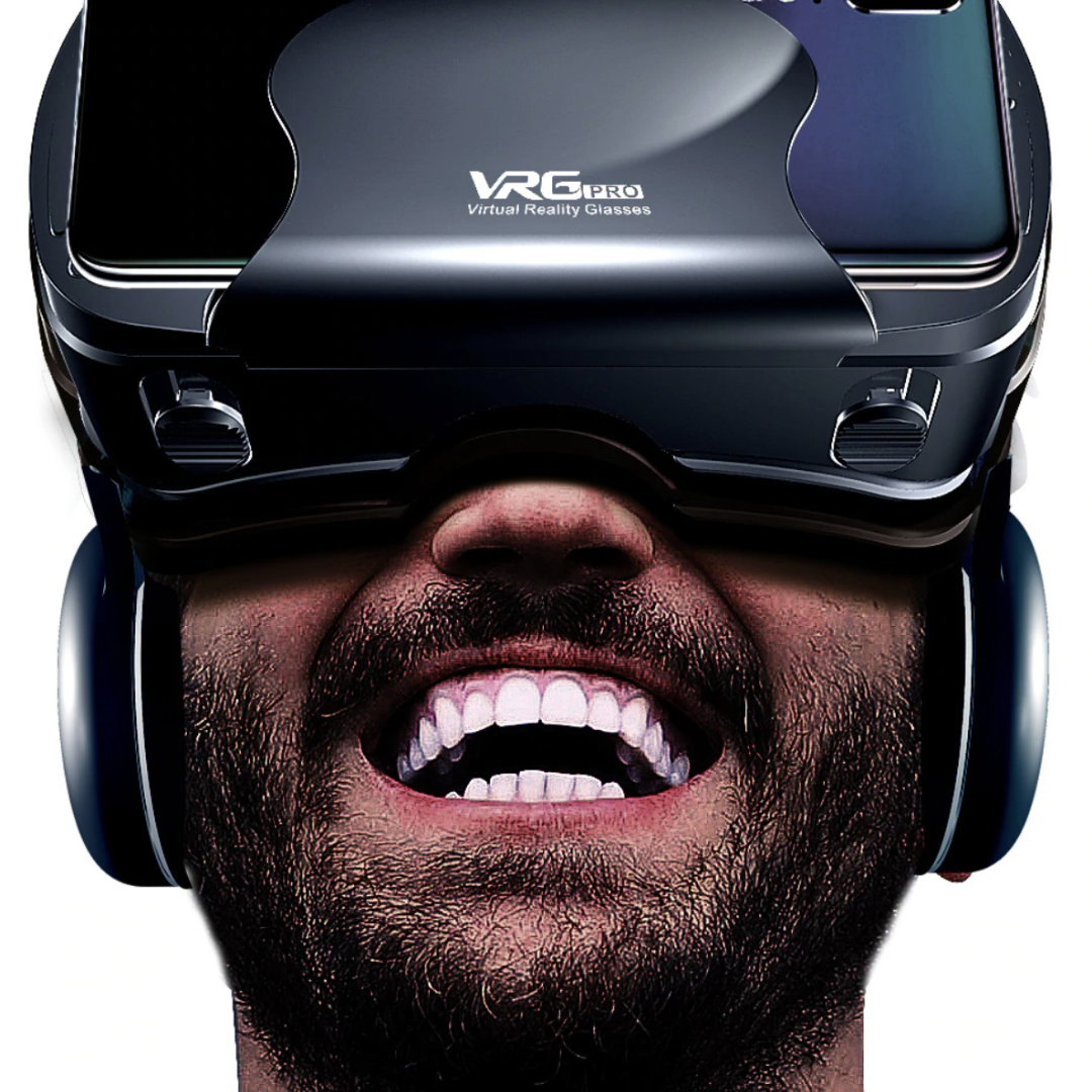 Cuffie VR intelligenti con auricolari integrati – Lenti regolabili, ampio campo visivo e compatibilità universale con telefoni | Esperienza immersiva in 3D per iPhone e Android