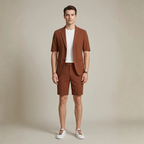 Completo Elegante da Uomo ANFINITE con Blazer a Maniche Corte e Pantaloni