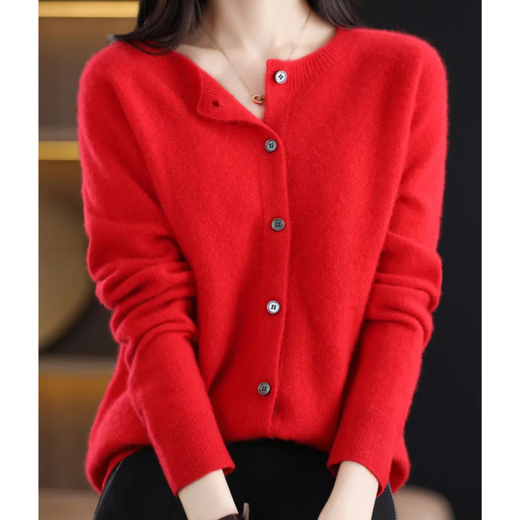 Cardigan Donna in Merino e Cashmere con Girocollo
