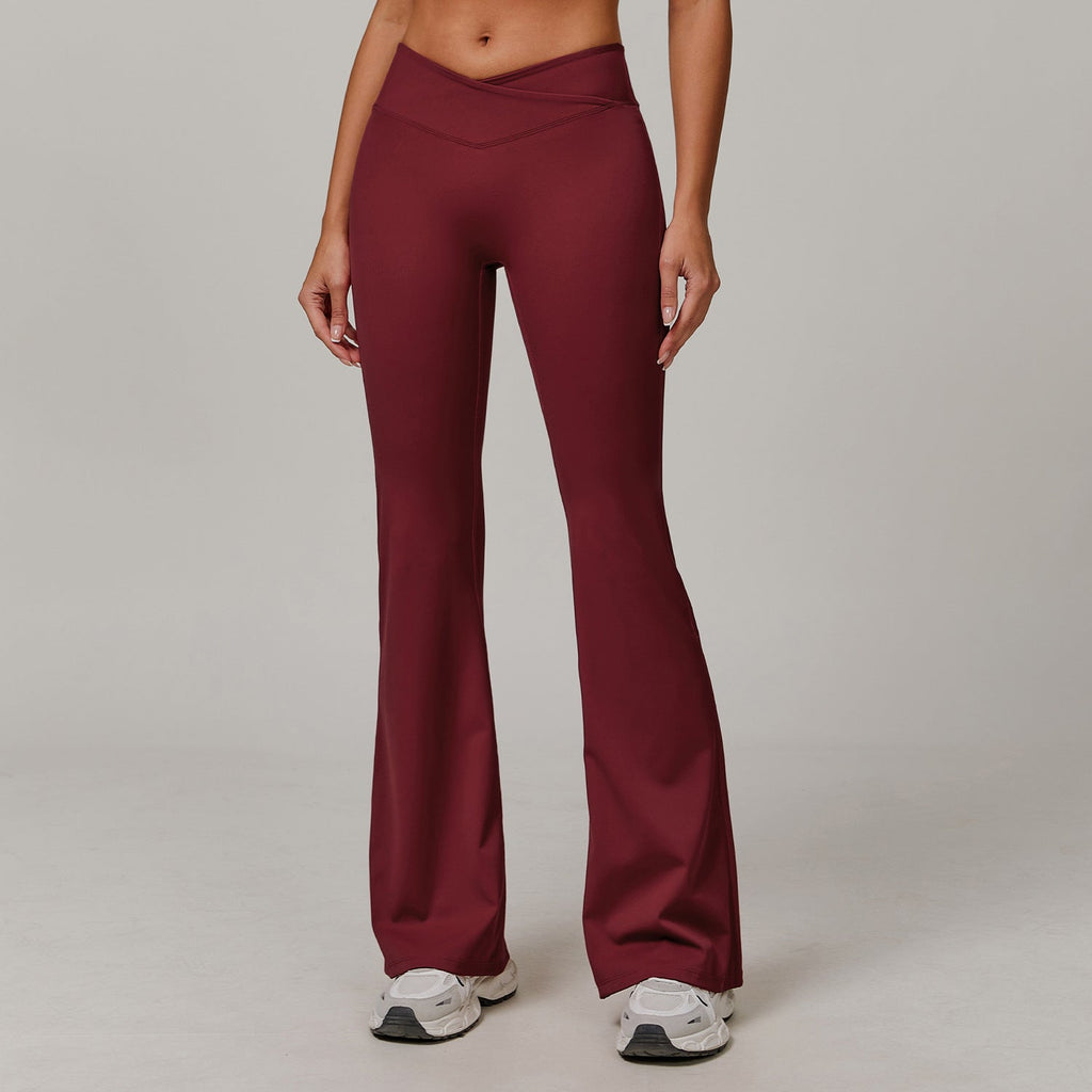 Pantaloni Yoga Donna a Zampa con Vita Incrociata – Comfort e Silhouette Modellante