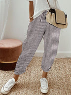 Pantalon femme décontracté chic en lin ANFINITE