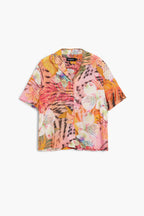 Blouse femme orange à manches courtes