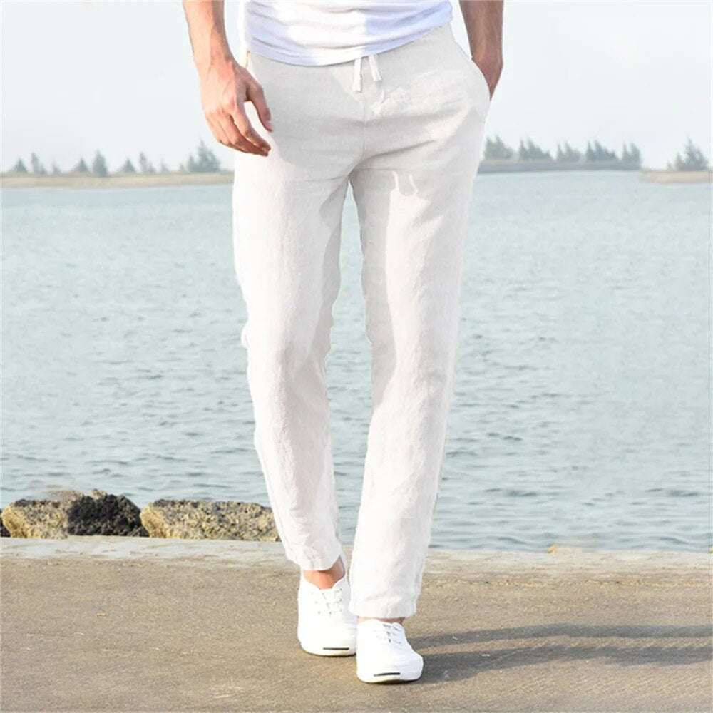 Pantaloni Uomo Casual in Lino Leggero