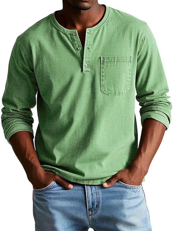 Maglia Henley Uomo a Maniche Lunghe ANFINITE