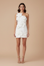 Mini-robe moulante pour femme avec fleurs en 3D