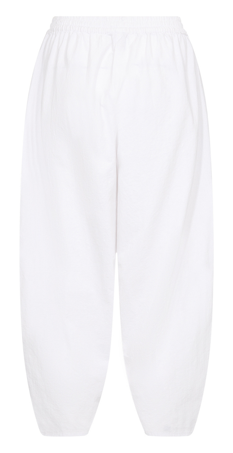 Pantaloni in Cotone con Fit Barrel e Vita Elastica