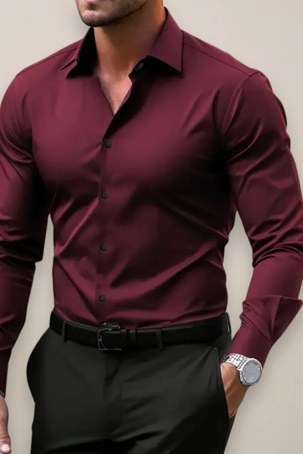 Herreskjorte Slim Silhuet Klassisk Elegance