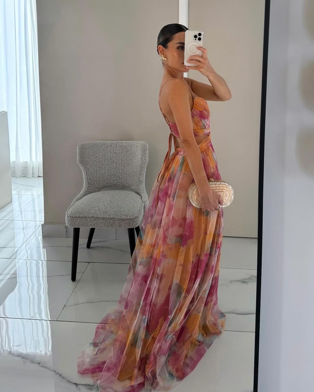 Maxi Kjole Blomstret Silhuet Elegant Sommerstil
