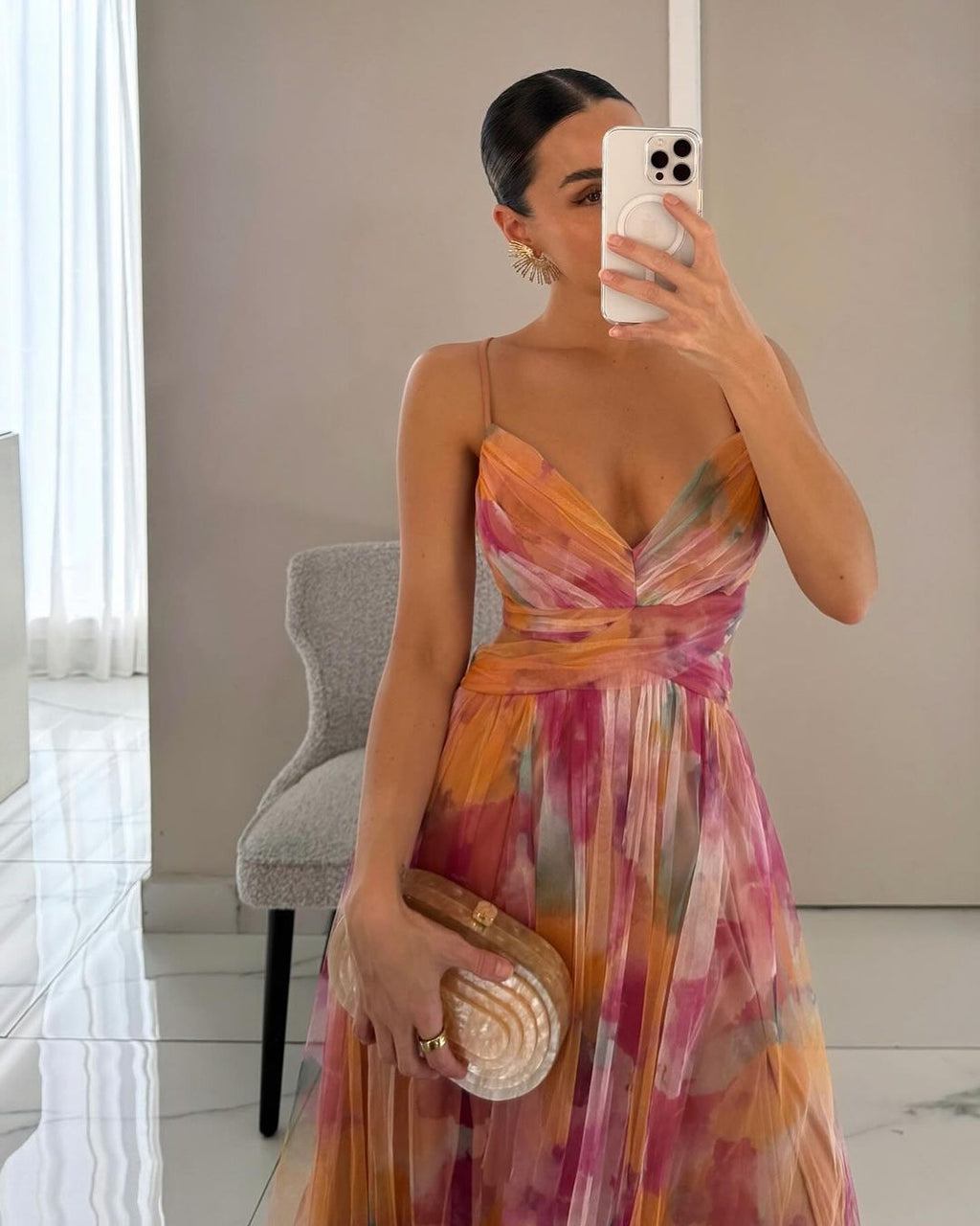 Maxi Kjole Blomstret Silhuet Elegant Sommerstil