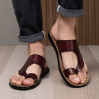 Sandali Uomo Slip-On con Cuciture a Contrasto