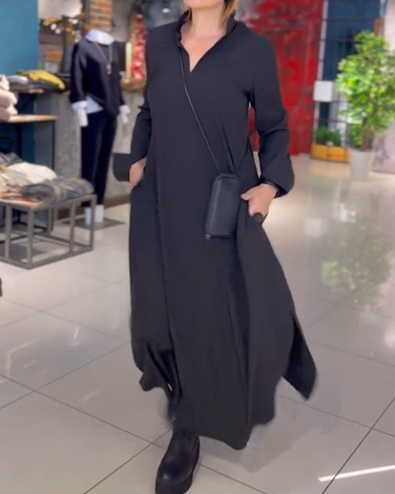 Lang Kjole Løs Silhuet Sidesnit Elegance