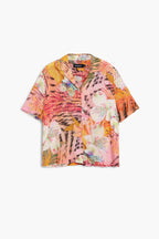 Blouse femme orange à manches courtes