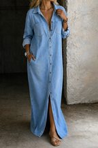 Abito Maxi in Denim con Bottoni ANFINITE Adriana