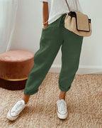 Pantalon femme décontracté chic en lin ANFINITE
