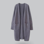 Cardigan long ouvert pour femme en maille - élégant et doux pour l’automne et l’hiver