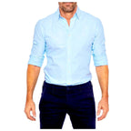 Camisa Oxford de algodón para hombre con cremallera oculta