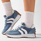 Zapatillas deportivas retro para mujer de ante con suela de plataforma