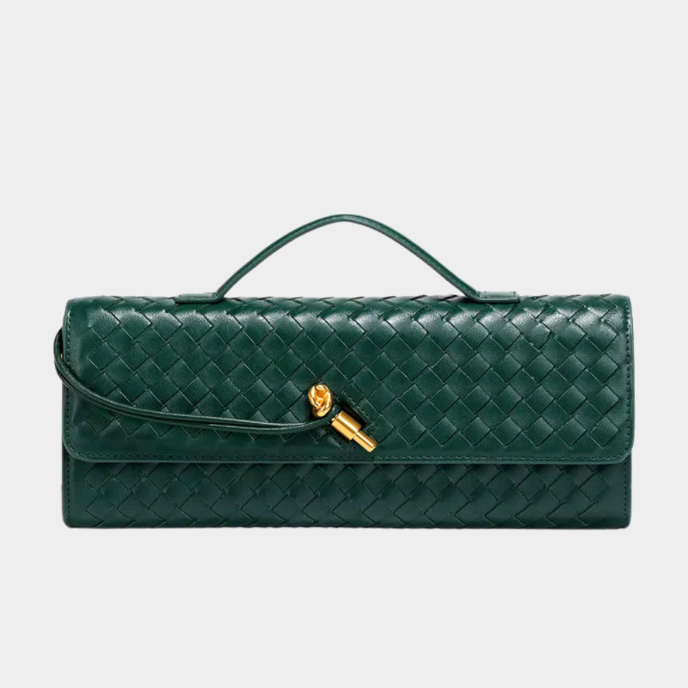 Cartera de mujer trenzada de cuero ecológico