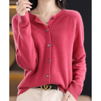 Cardigan Donna in Merino e Cashmere con Girocollo