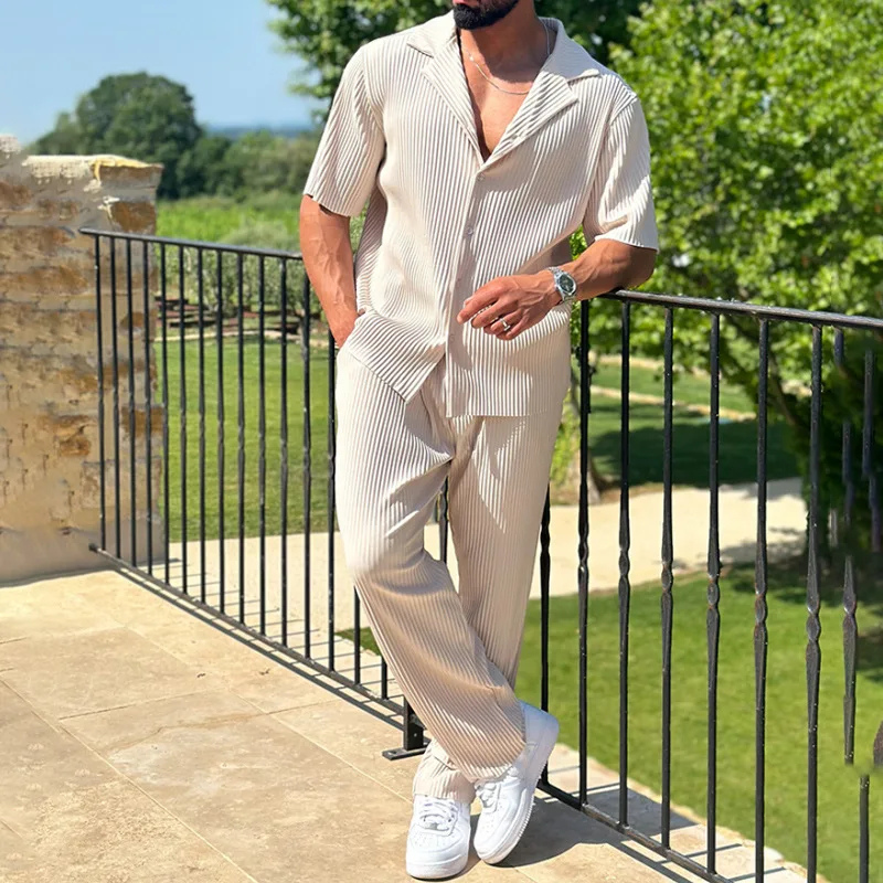 Completo da Uomo ANFINITE con Camicia e Pantaloni a Gamba Larga