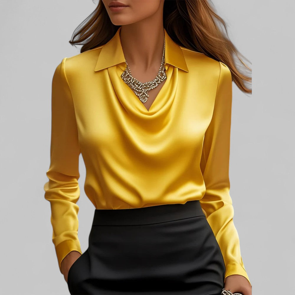 Blouse femme en satin à col cascade ANFINITE
