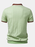 Polo Uomo in Maglia Testurizzata con Mezza Zip