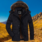 Parka d’hiver imperméable pour homme avec capuche amovible – Veste chaude avec doublure en polaire