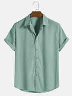 Camisa de hombre de tejido waffle con botones