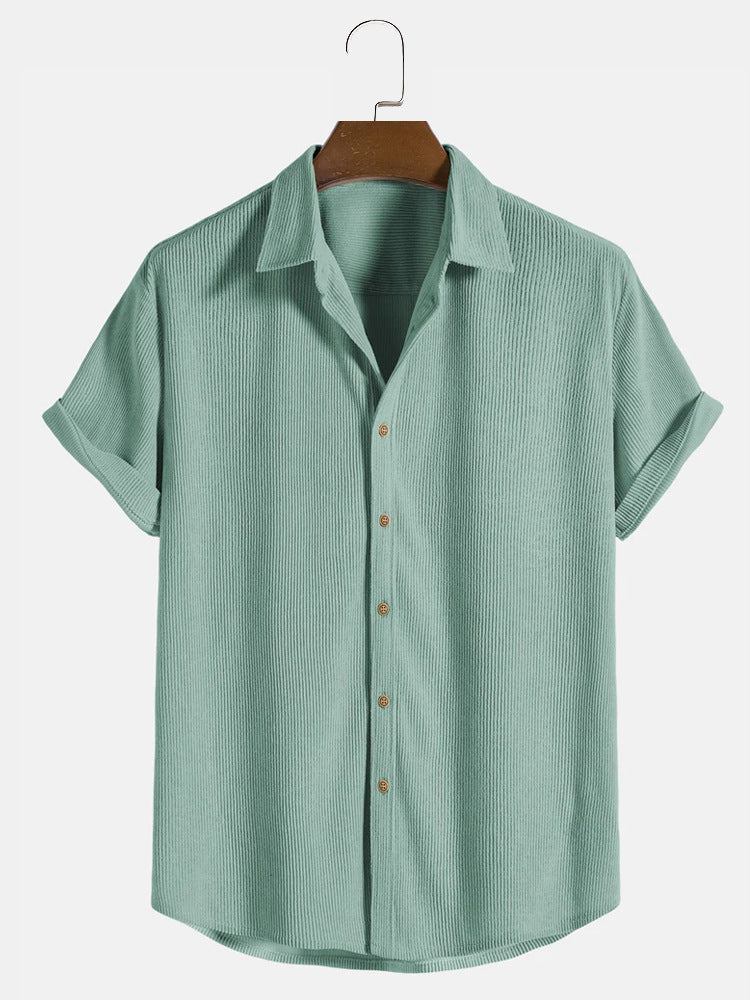 Camisa de hombre de tejido waffle con botones